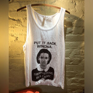 NEW! Los Angeles Apparel White Graphic Tank Top Put It Back' Slogan